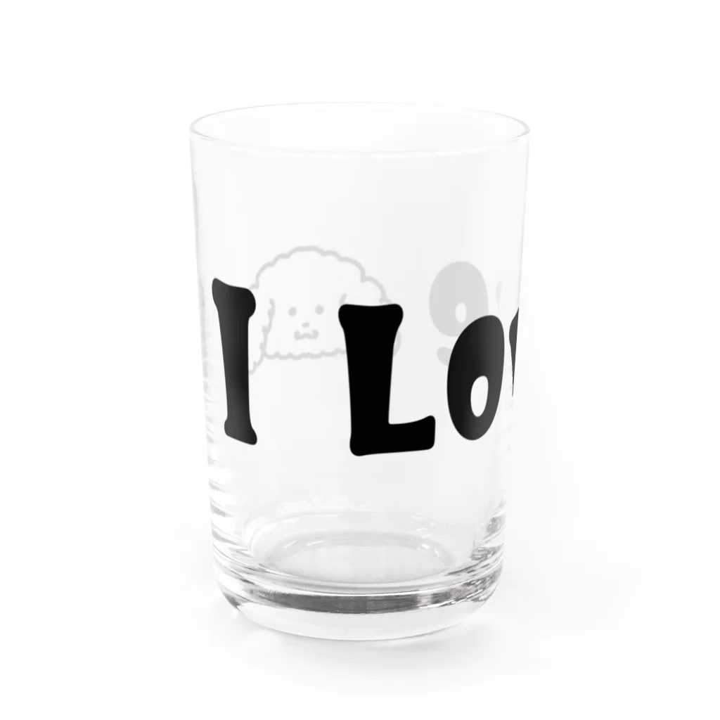 ほしいるかのI Love プードル Water Glass :left