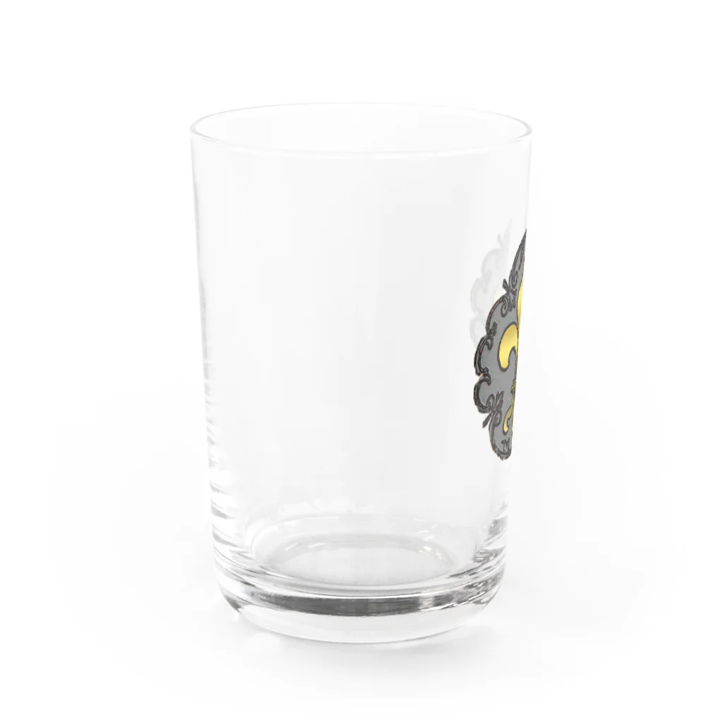 PALA's SHOP　cool、シュール、古風、和風、の紋章　design１ Water Glass :left