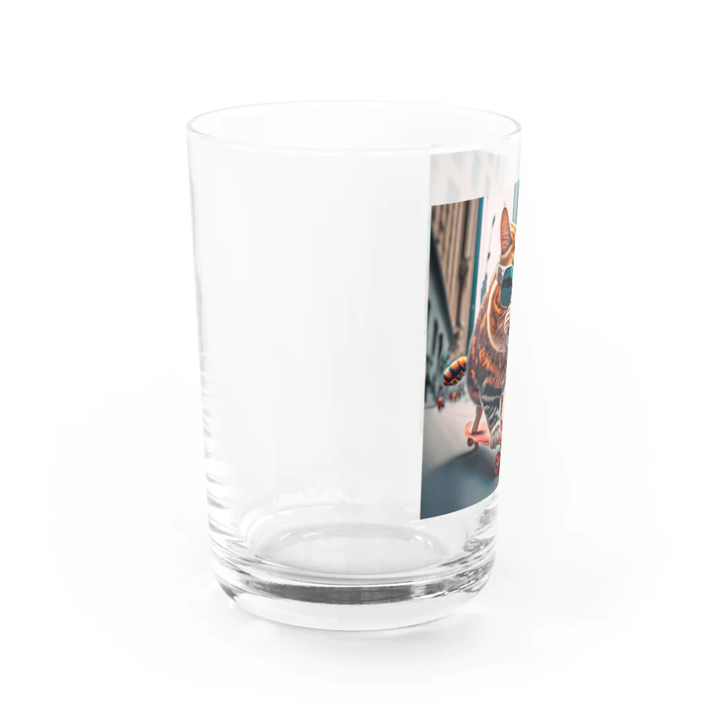 ✨🌏TCHD LLC SHOP🌏✨のノリノリスケボー猫ちゃん🐈🛹✨ Water Glass :left