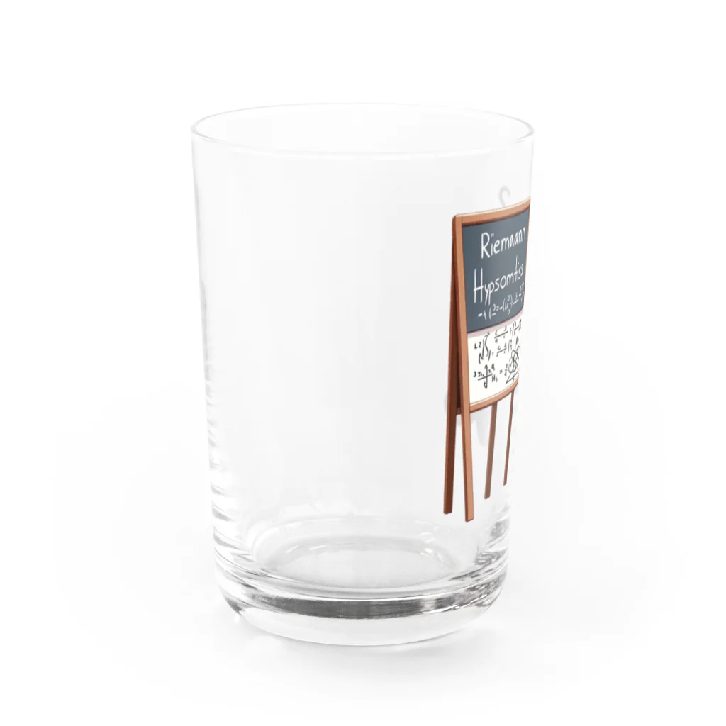 niko&PANDA shopのリーマン予想を解こうとしている猫の学者さん Water Glass :left