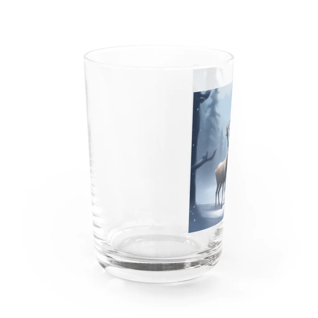 うねうねキャッチのクリスマスのトナカイ Water Glass :left