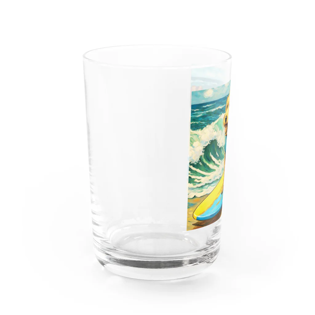 ハッピー・ディライト・ストアの波乗りDog Water Glass :left