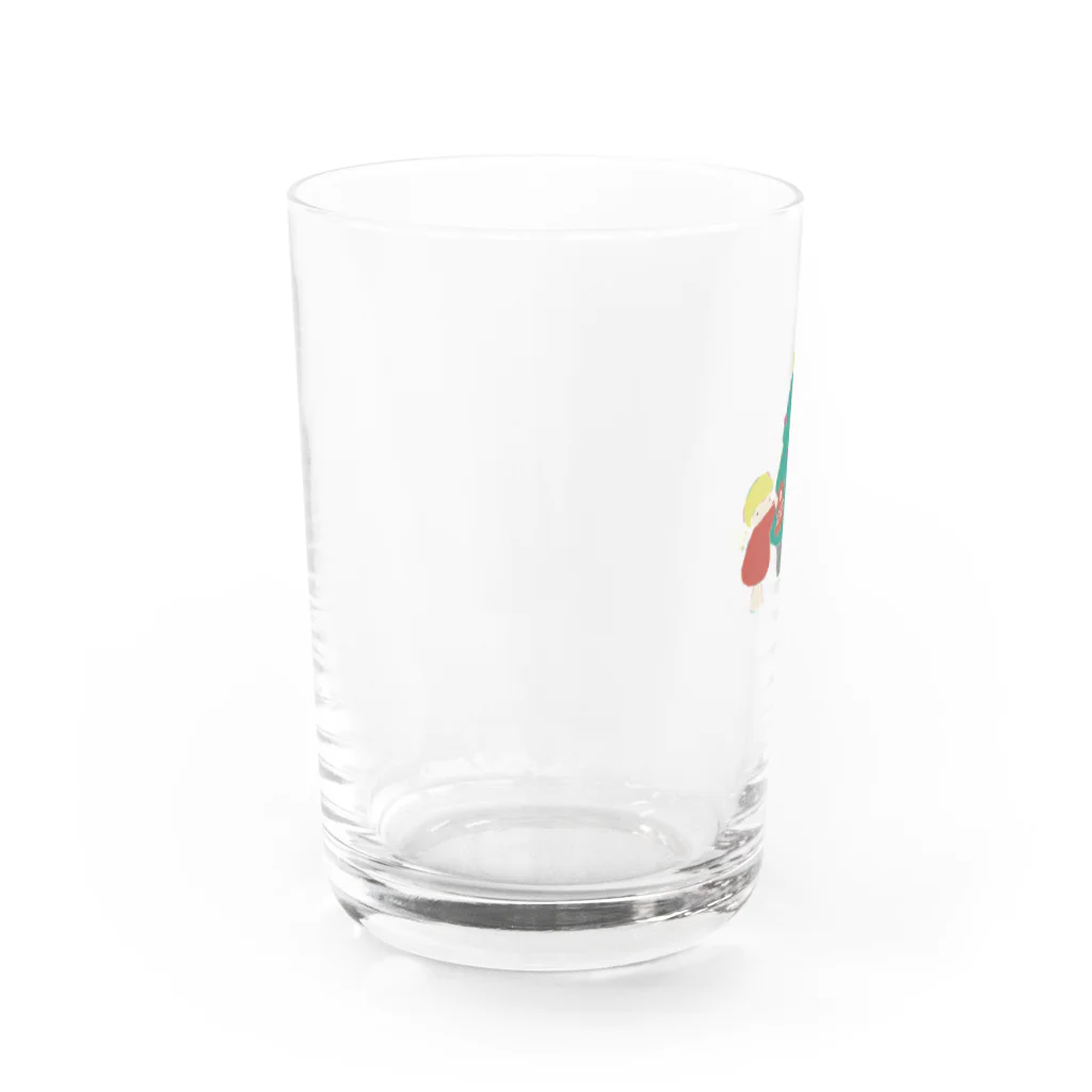 あおはるshopのおんなのコとワンコのクリスマス Water Glass :left