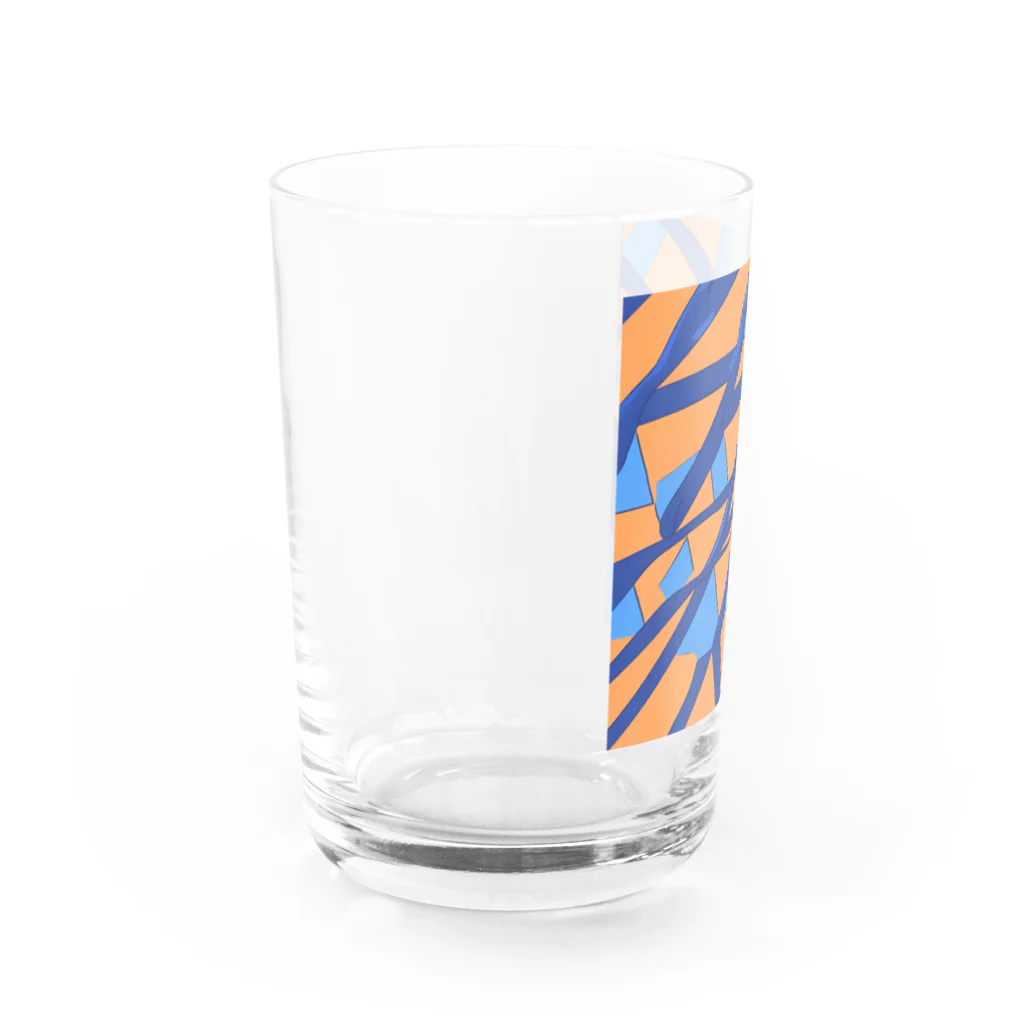 理系大学院生の出力のティールオレンジ Water Glass :left