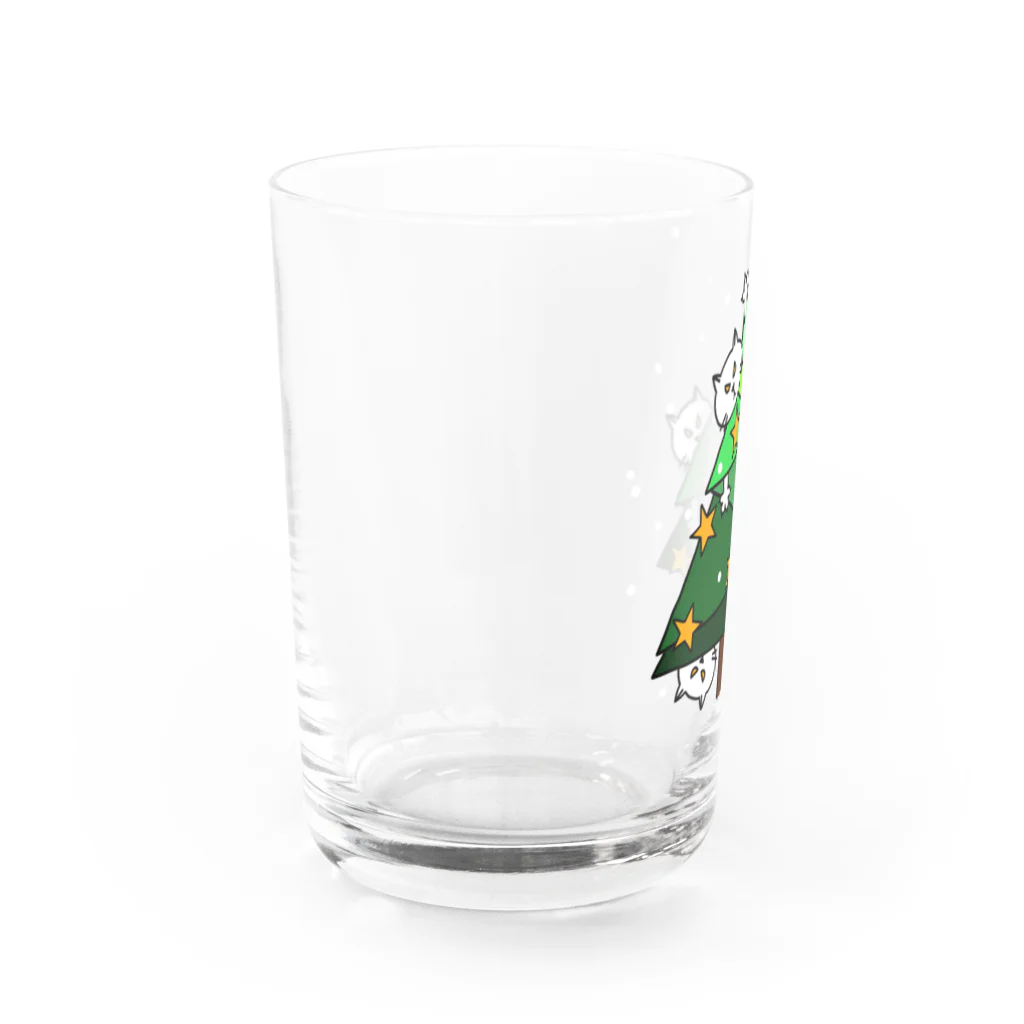 mkumakumaのニャンコの楽しいクリスマス Water Glass :left