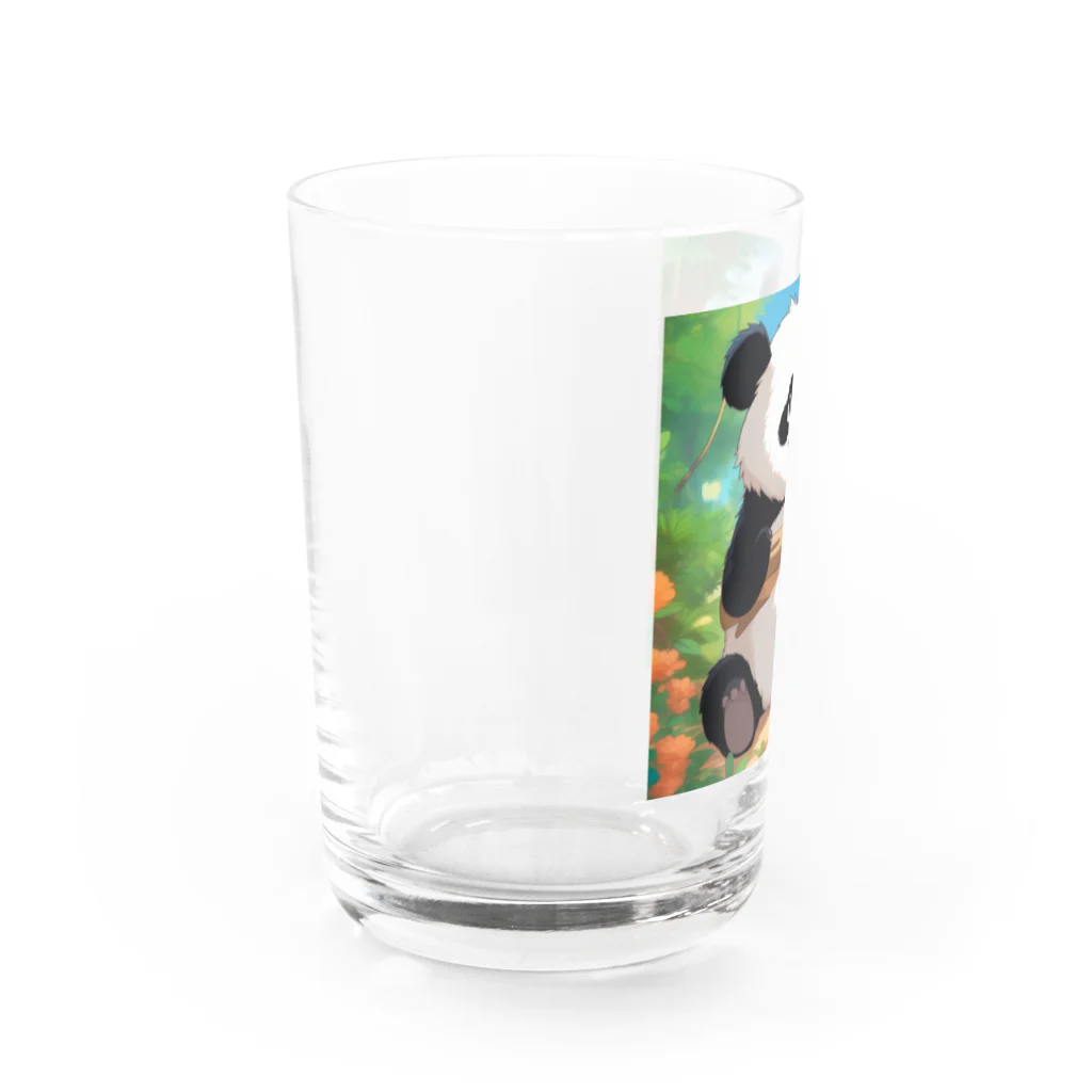 動物大好き＠たつまるの腹巻パンダ Water Glass :left