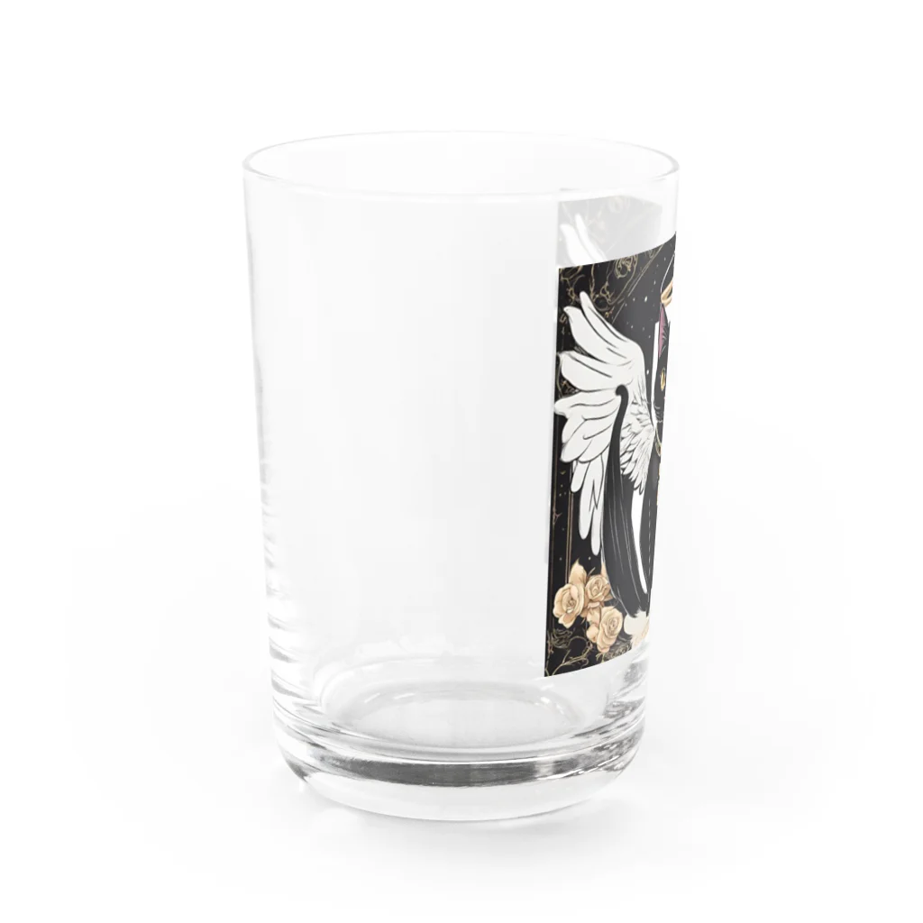 宇宙黒猫キョロちゃんの宇宙黒猫キョロちゃん(薔薇) Water Glass :left