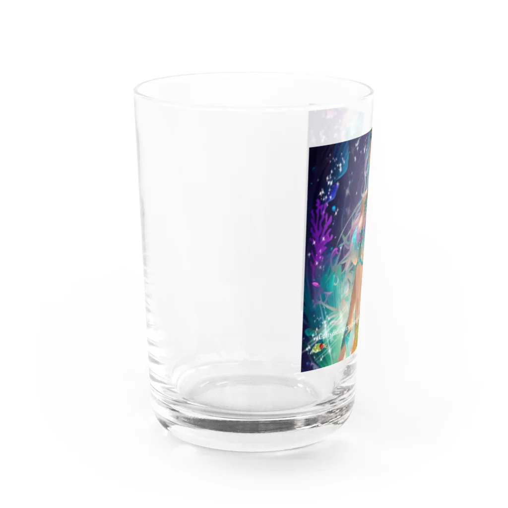 💖宇宙整体♪🌈♪こころからだチャンネル♪💖のConsciousness connects mind and body to space Water Glass :left