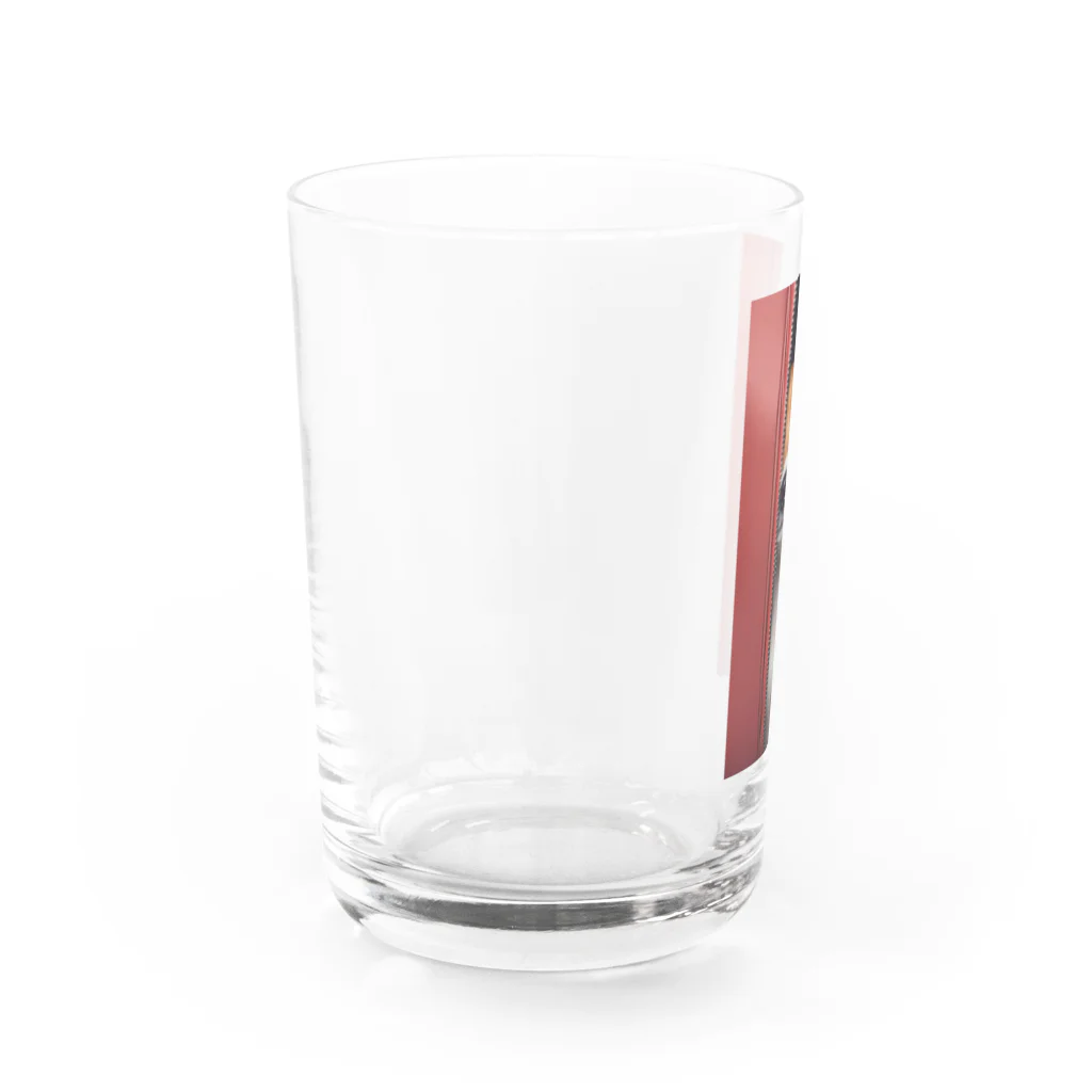 YUTO1126のジッパーから覗く犬 Water Glass :left