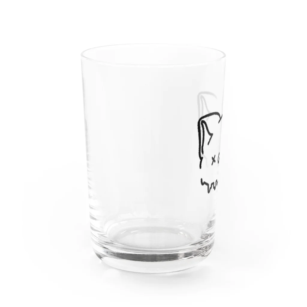 黒影研魔デス。のダメぬこ(しんぷるぶらっく) Water Glass :left