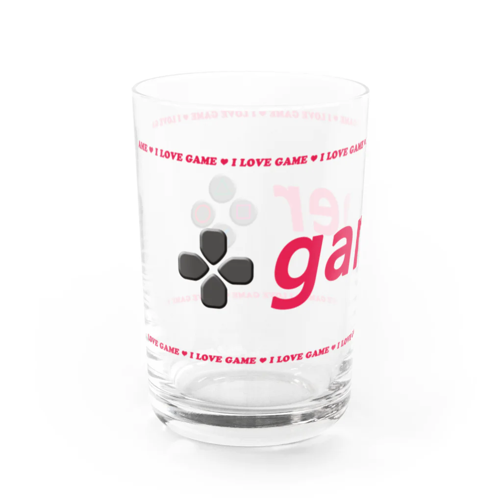 GAMEGAMEGAMEのILOVE GAME (pink) Water Glass :left