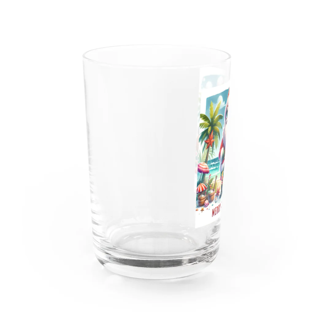 TACHYONJAPANのMerry Christmasシリーズ　サンタのサマークリスマス」 Water Glass :left