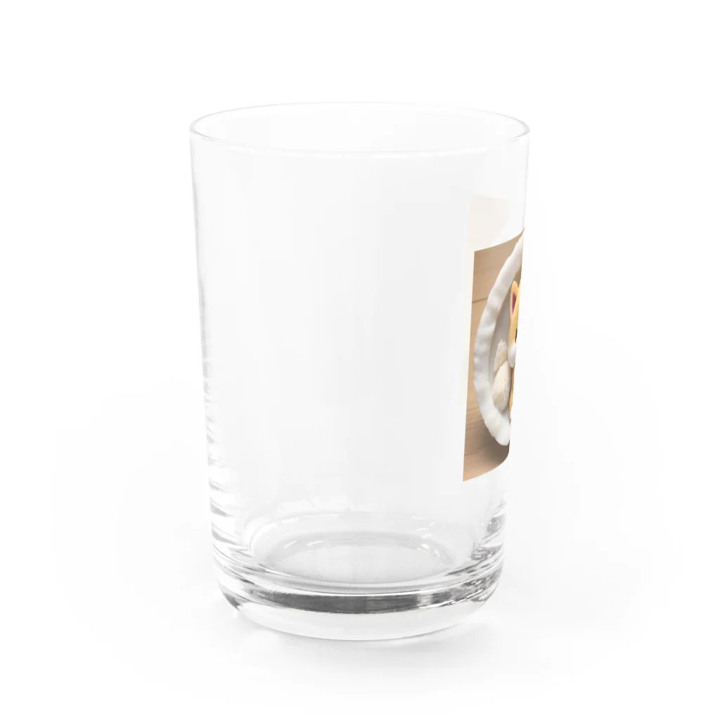 dcgnori／ワンコ画像のおむすび三角顔のしばちゃんワンプレート Water Glass :left