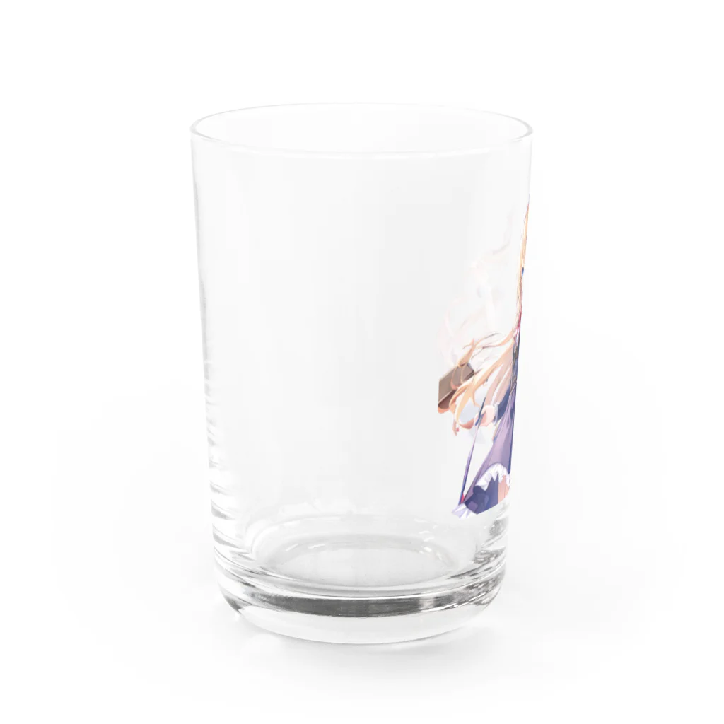 かわいい女の子とシュールな絵のアリスマーガレットちゃん Water Glass :left