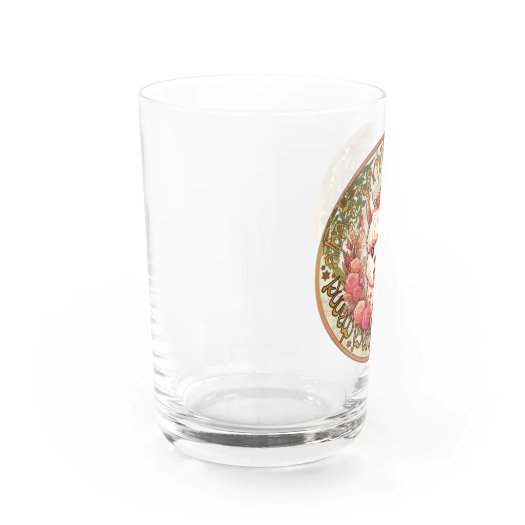 アルパカ社長のパカちゃんねる 公式グッズのアルフォンス・パカ 「四季・秋」 Water Glass :left
