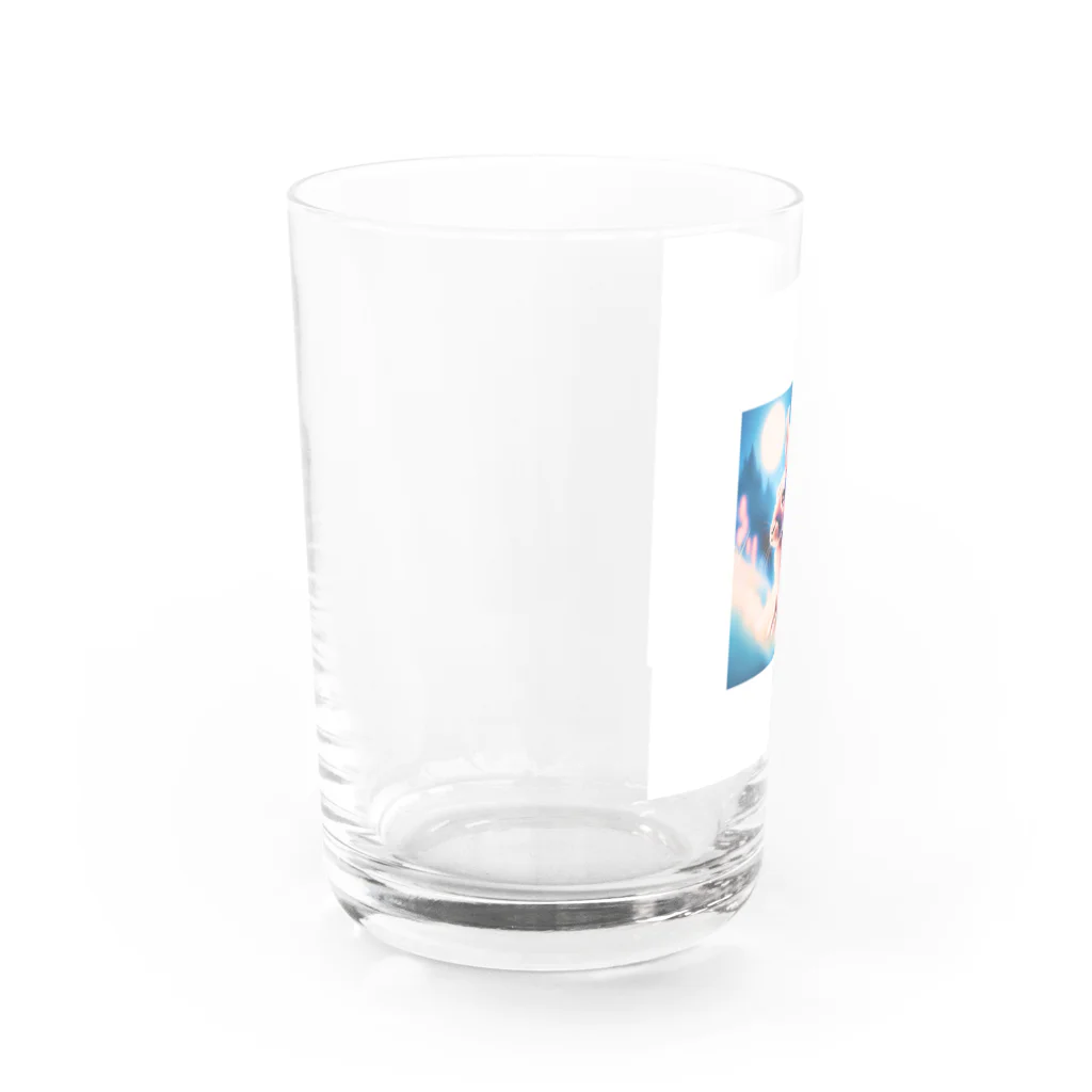 神秘的な動物達の神秘的なうさぎ Water Glass :left