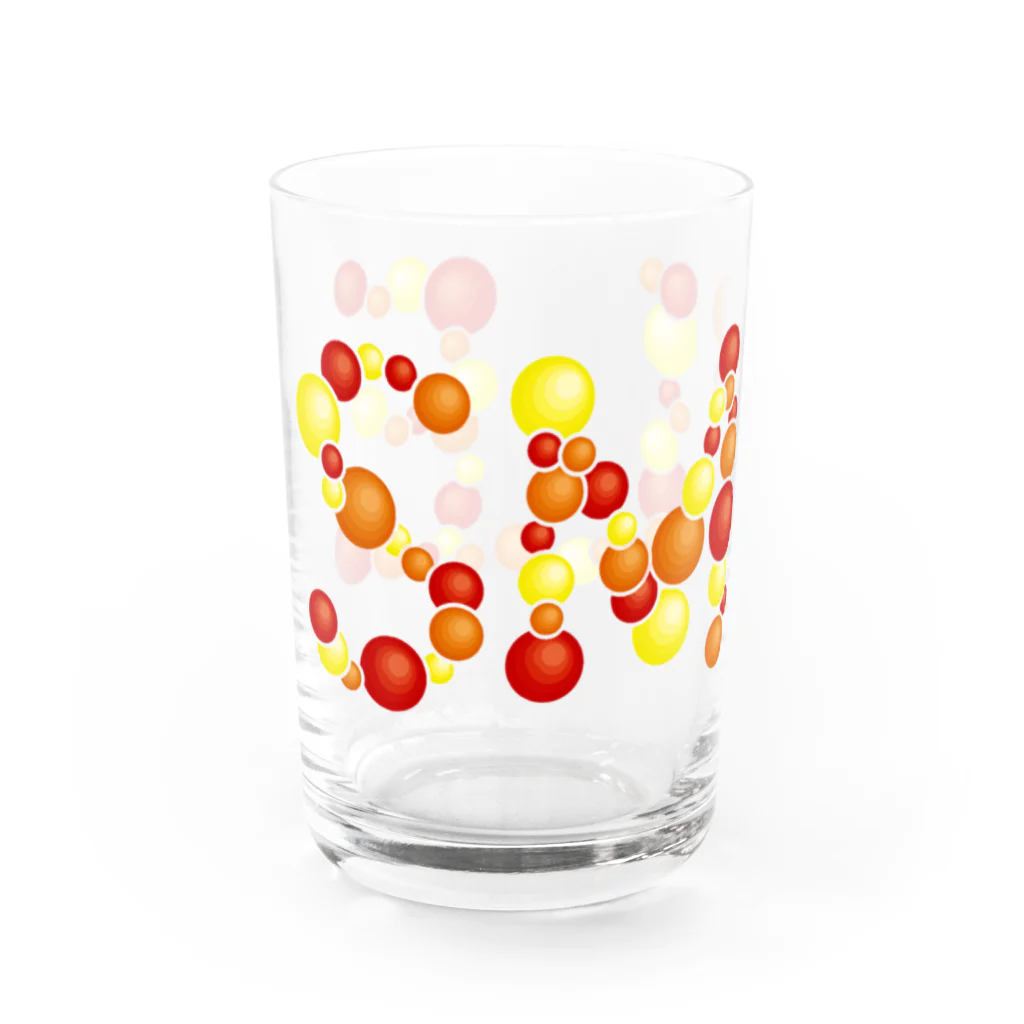 junichi-goodsのバルーン文字「SMILE」（赤色系） Water Glass :left