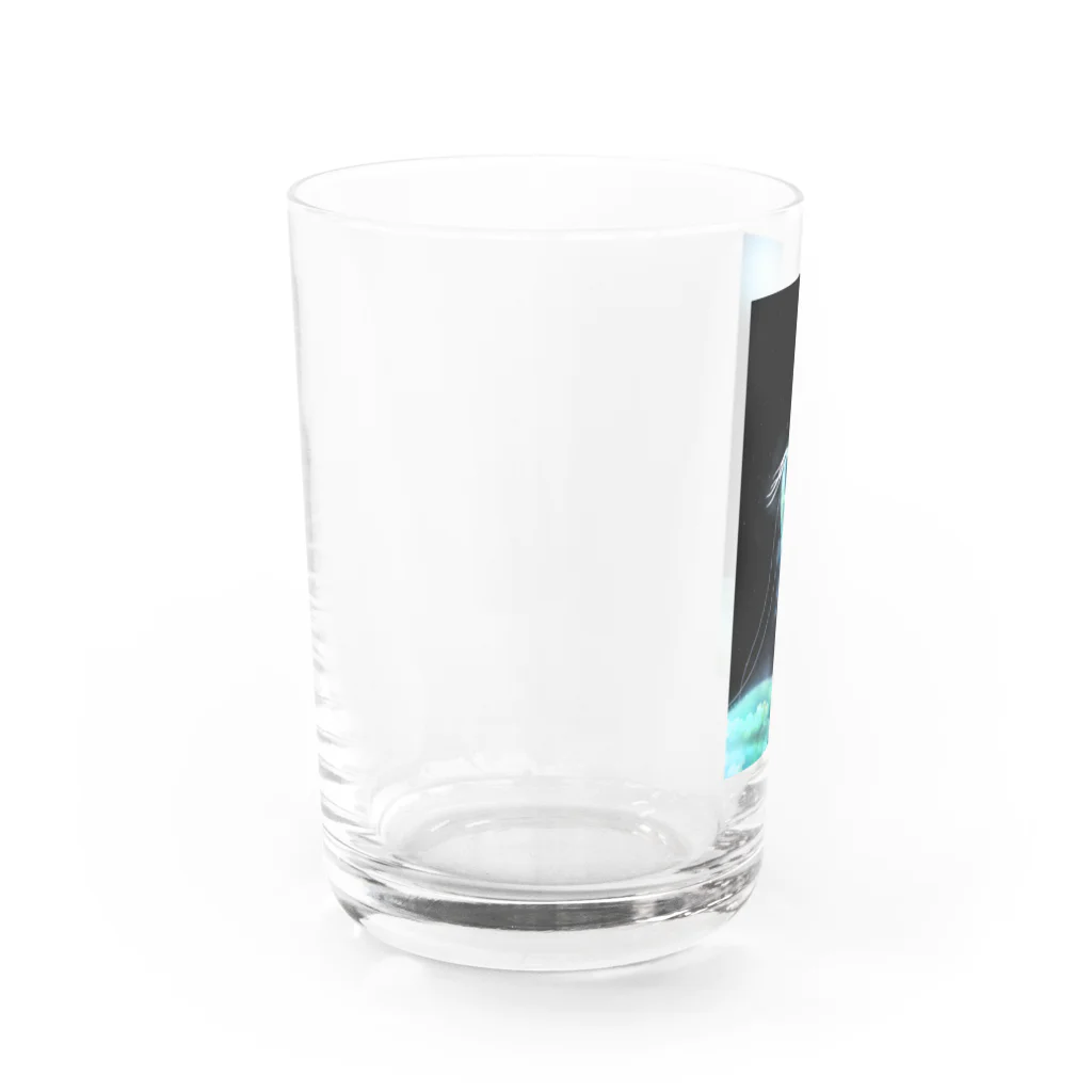 幻想世界の月と龍 Water Glass :left