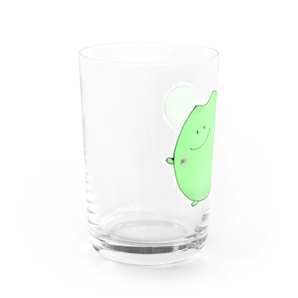 nekooteのにゃぴわらちゃん（グリーン） Water Glass :left