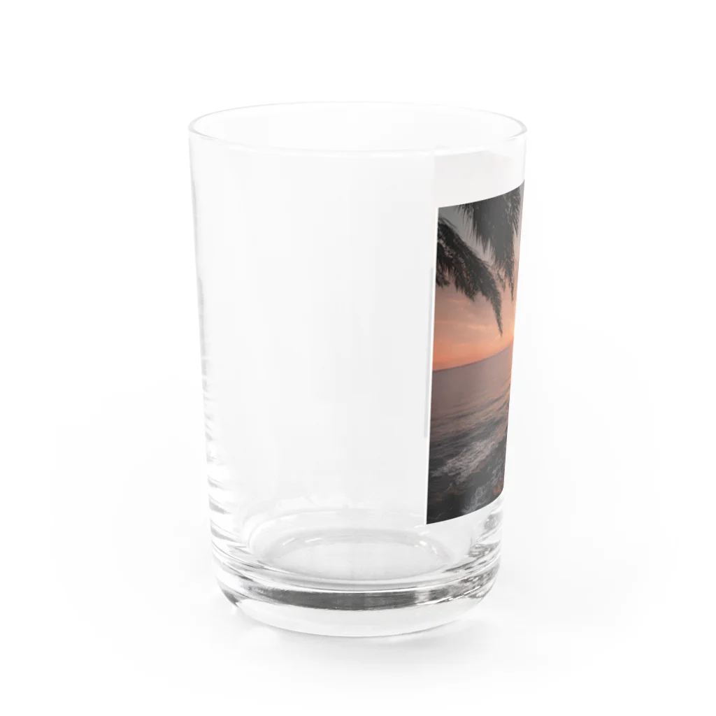 海外の景色たちの海外の夕焼け Water Glass :left