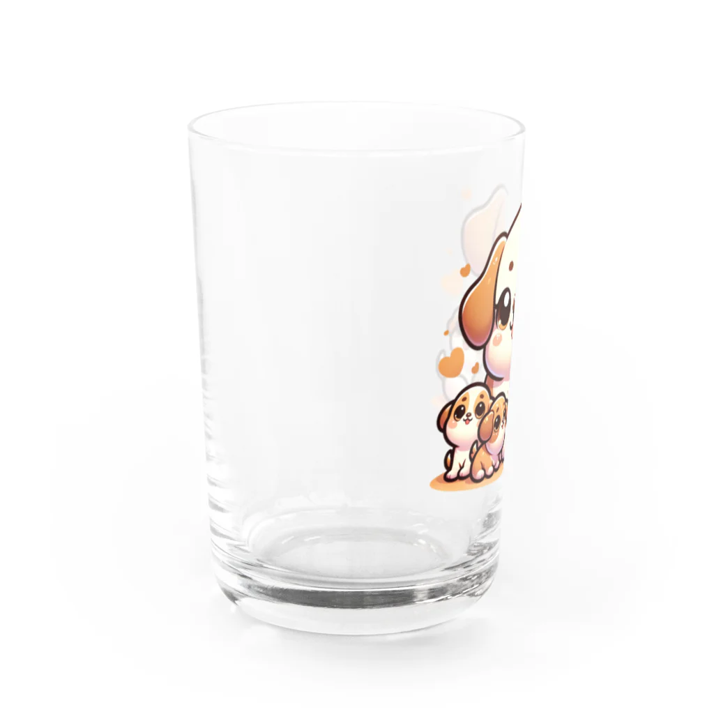 mitsu5872のわんぱく子犬とやさしいママ Water Glass :left