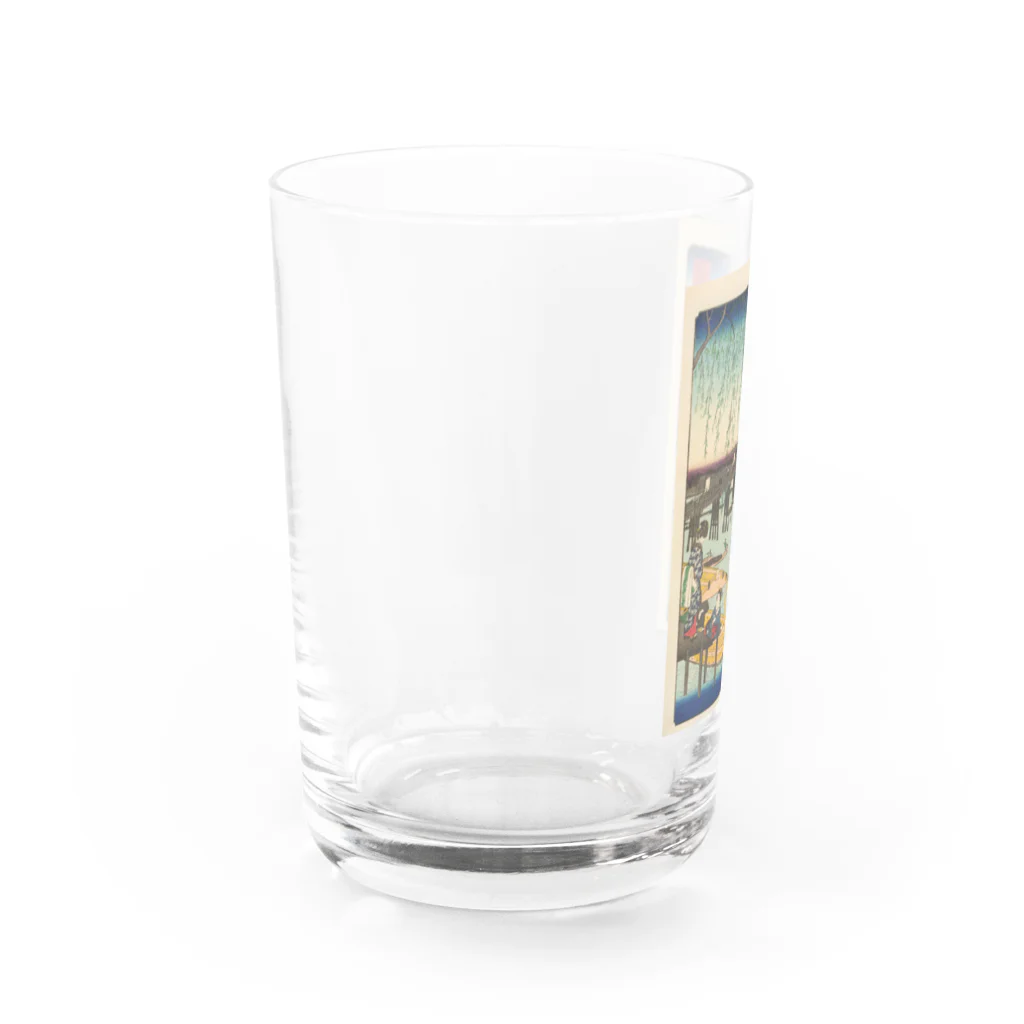 浮世絵屋の広重「冨二三十六景⑥　東都両ごく」歌川広重の浮世絵 Water Glass :left