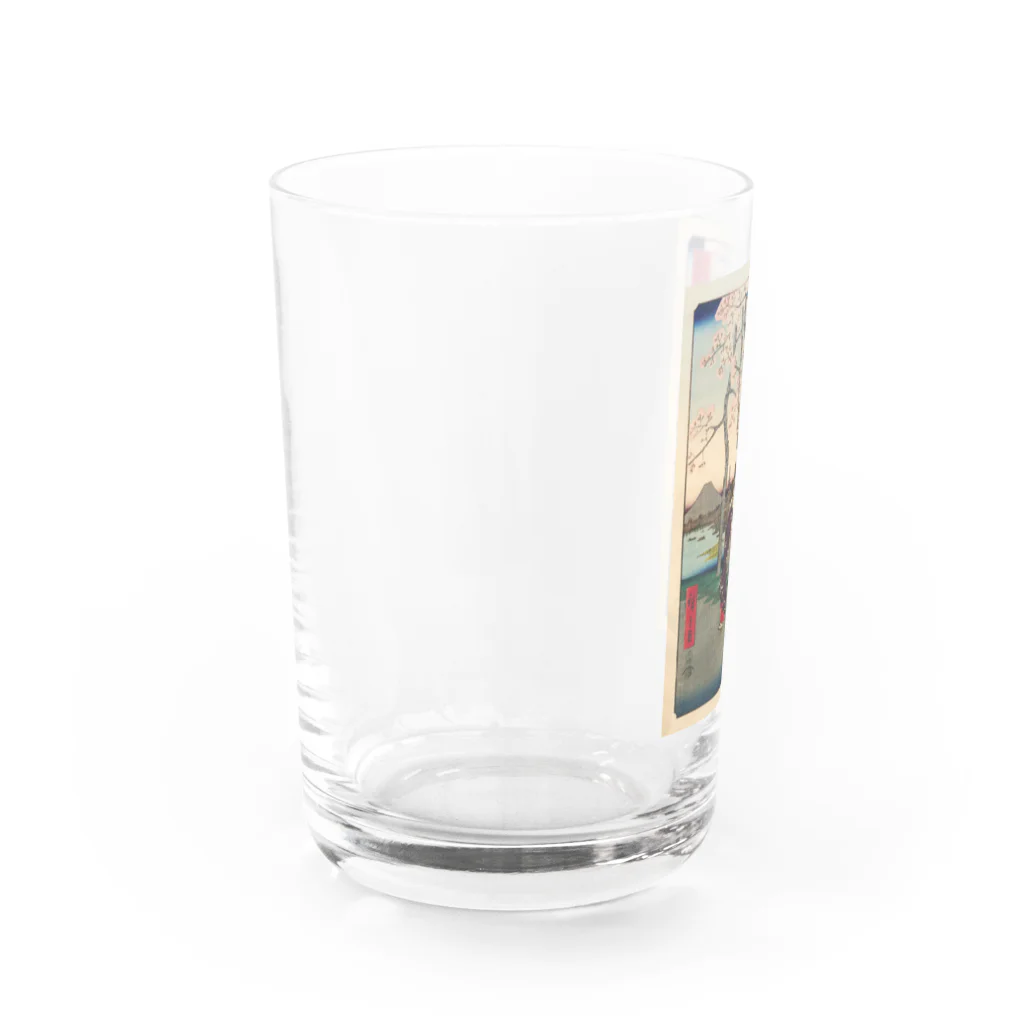 浮世絵屋の広重「冨二三十六景⑦　東都墨田堤」歌川広重の浮世絵 Water Glass :left