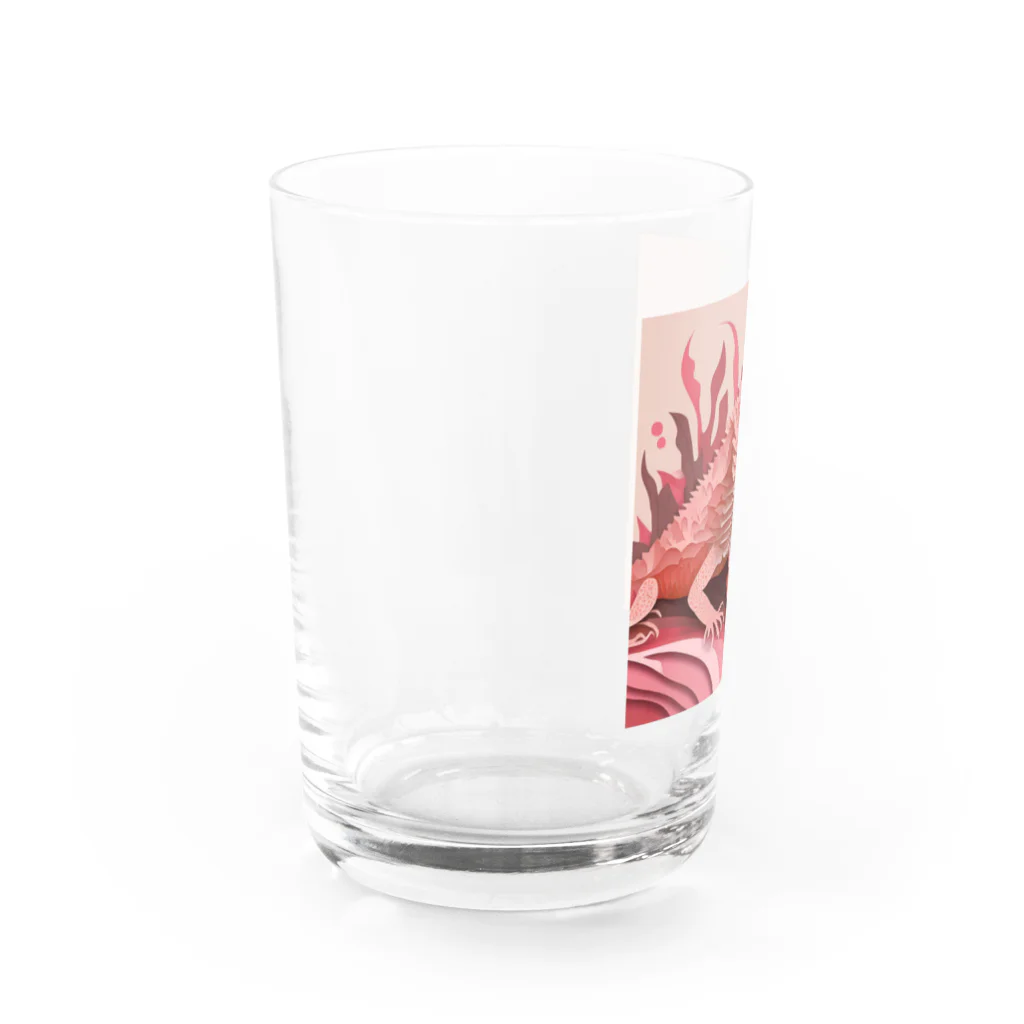 ctrlz-kobitoのピンクの丘のクラフトトカゲ Water Glass :left
