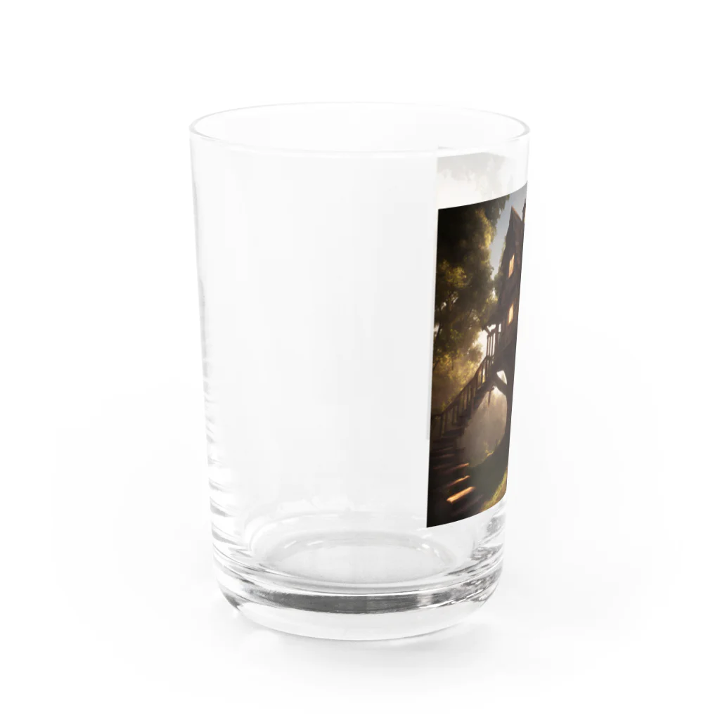 AI Imaginationのツリーハウスのイラストグッズ Water Glass :left