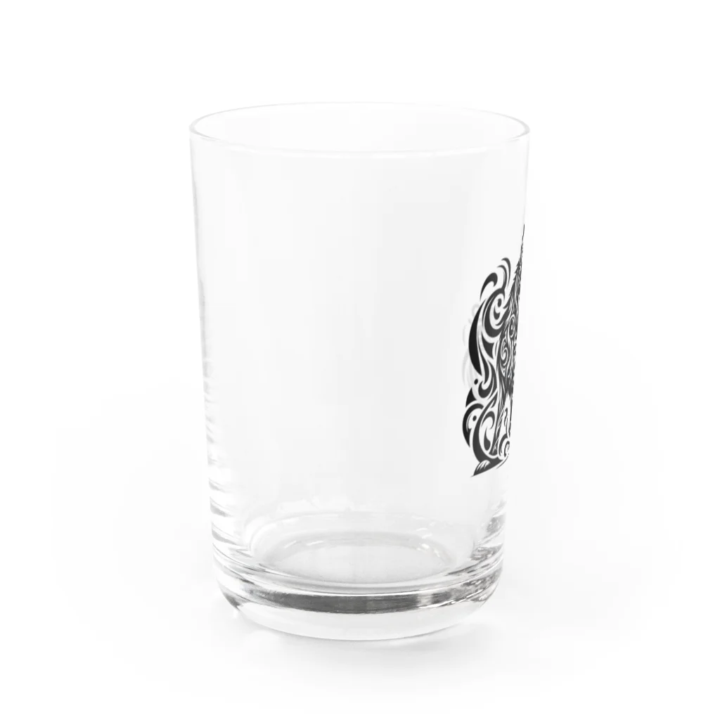 Nk-shopのWolf  ✖️  Tribal   「Stand」 Water Glass :left