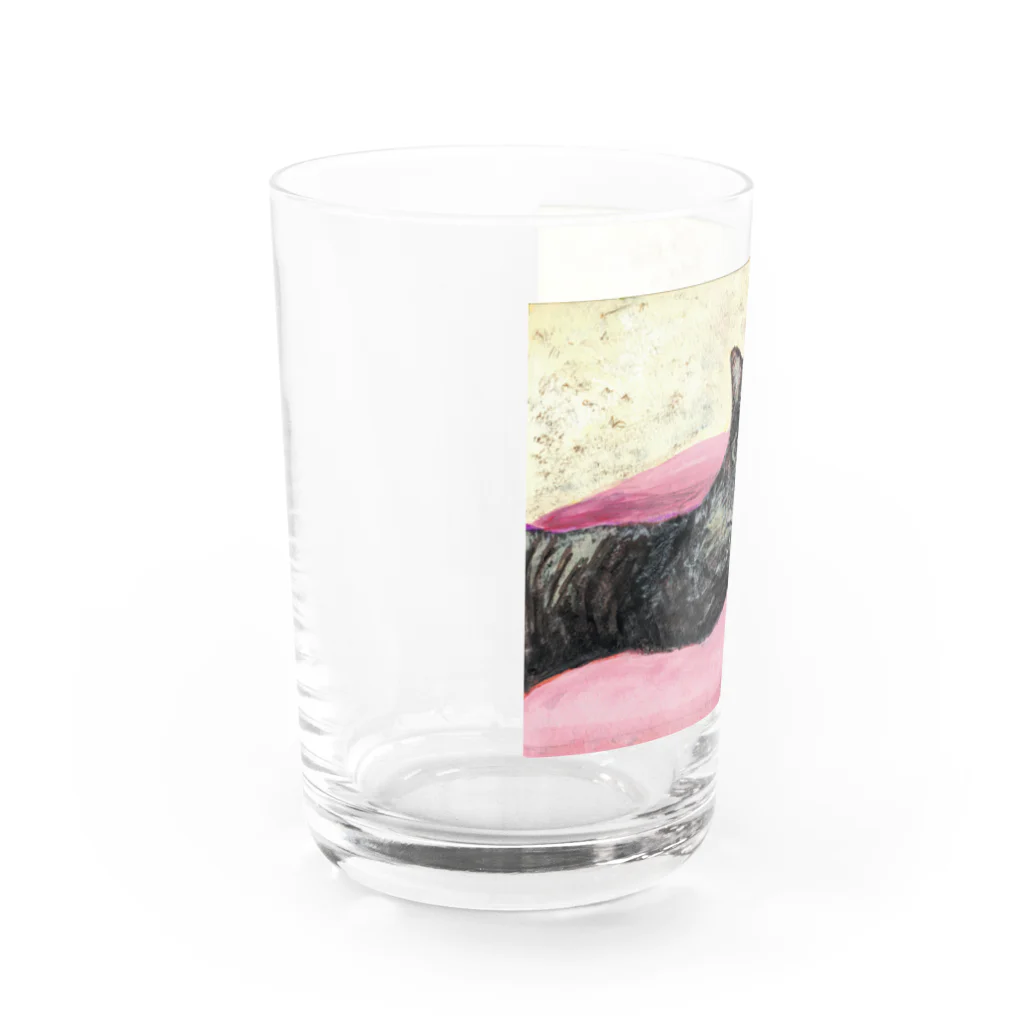 森図鑑の[森図鑑] 寝そべりキジトラ猫 Water Glass :left