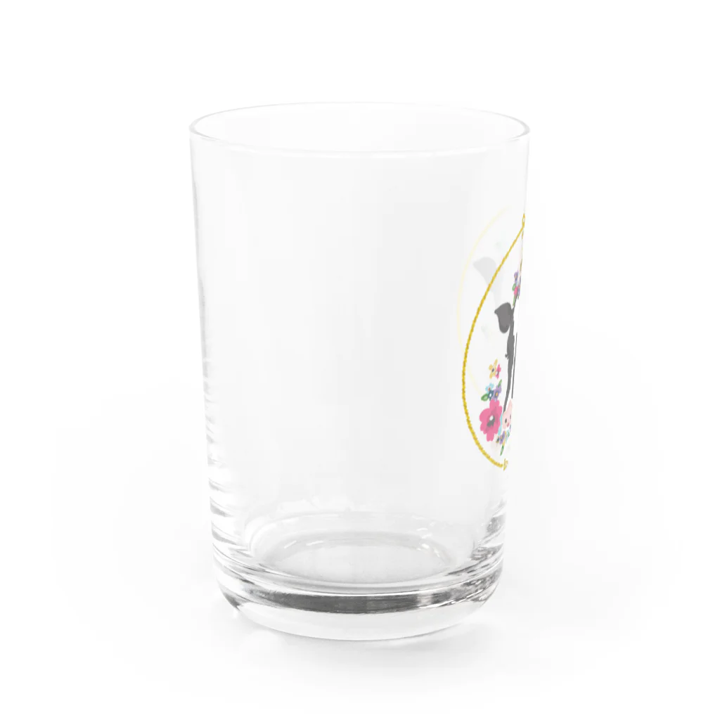 ビーフオアチキンアンドスープのうしと花 ミルクグラス Water Glass :left