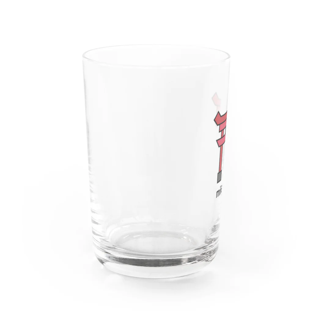 Mikazuki Designのかわいい　鳥居ロゴ　オリジナルグッズ Water Glass :left