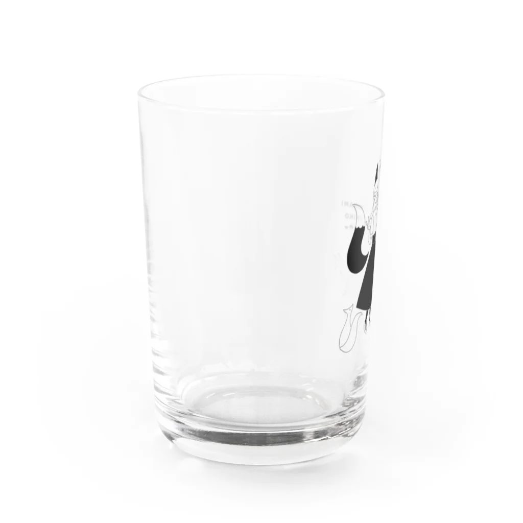 tukinami_tukikoの月並み月狐のシンプルデザイン Water Glass :left