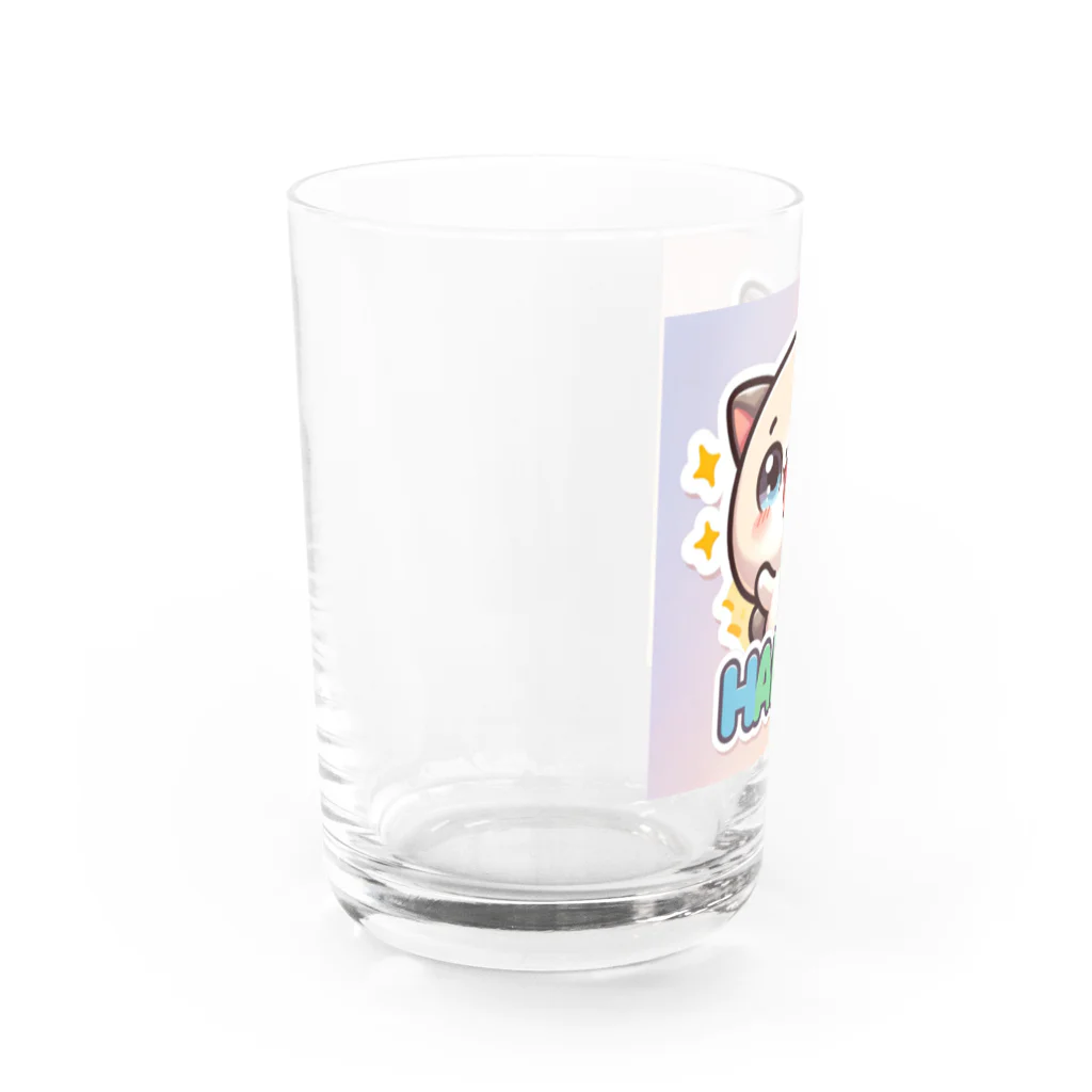 ラッキーマインあべむつきのLINEスタンプっぽいデザインの可愛らしい画像です！ Water Glass :left