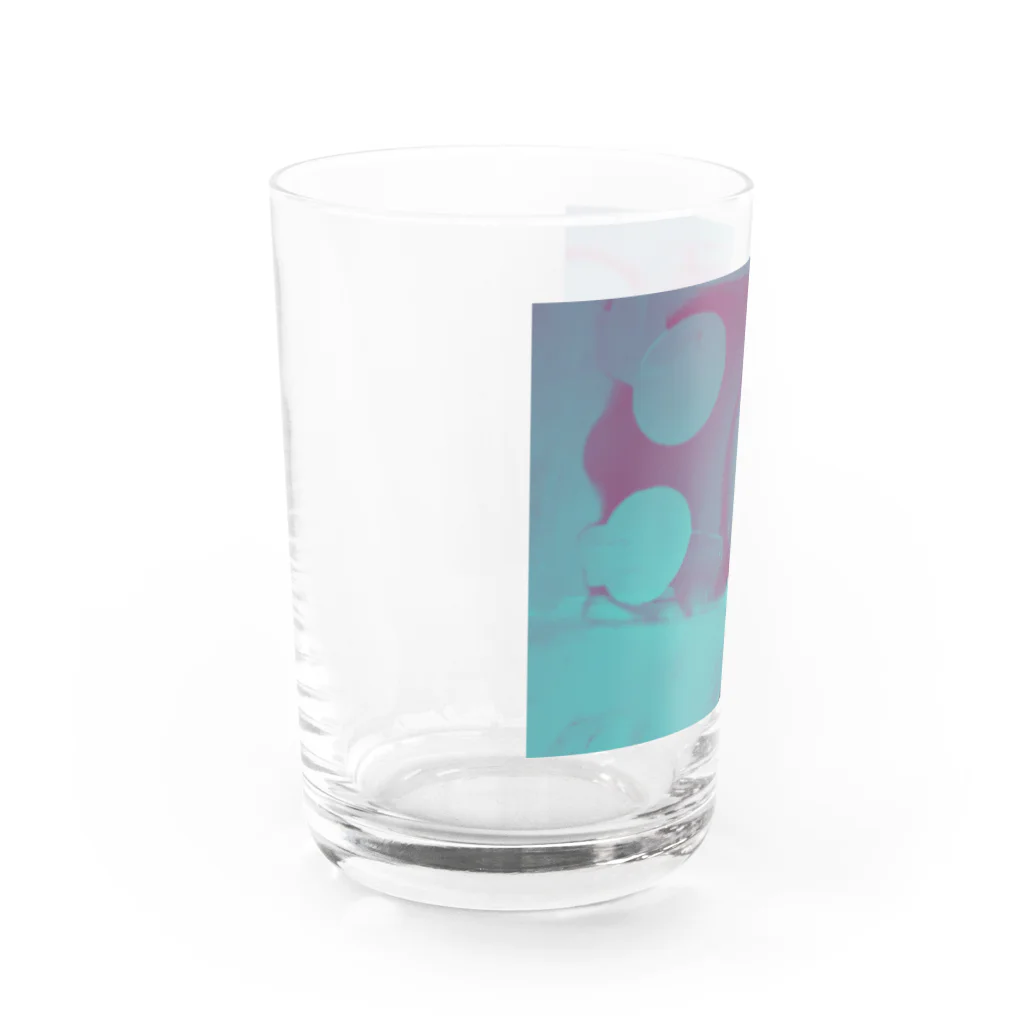 青町ねおんの水滴　ピンク×グリーン Water Glass :left