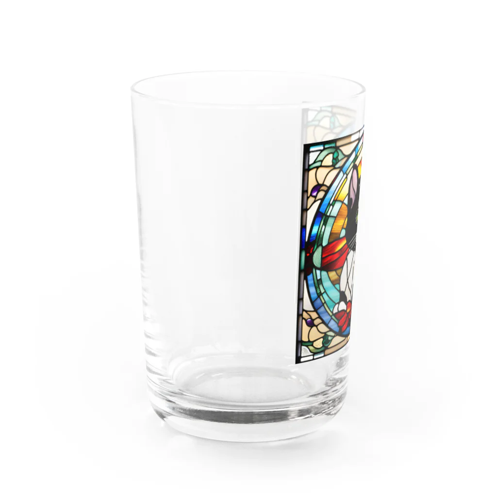 Sayuzu のステンドグラスの黒猫 Water Glass :left