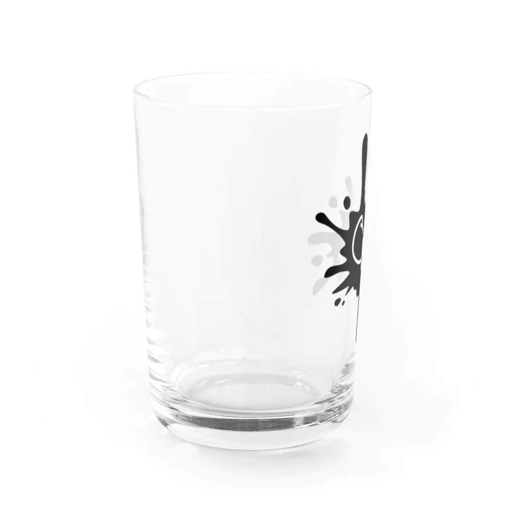 Our.s SUZURI店のOur.s とびちるビックインク風ロゴ Water Glass :left