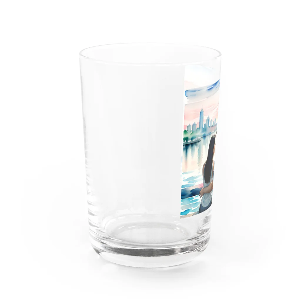 あかいはちのラブロマンスのカップル Water Glass :left