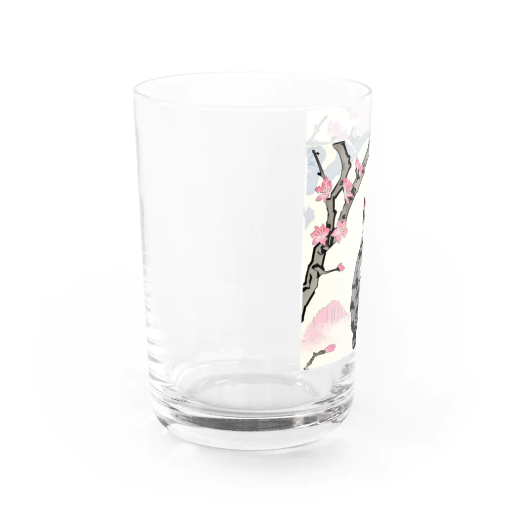 やさぐれちゃんの春の花と猫 Water Glass :left