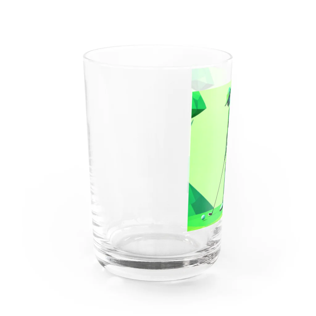 田舎老人只爺のゴルフしている美人 Water Glass :left