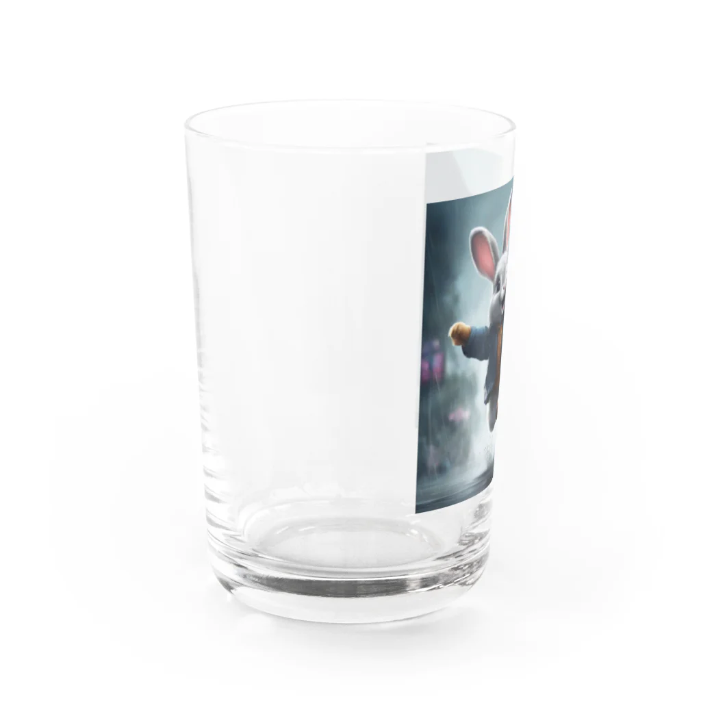 星パンダショップの雨の日もはっぴーらびっと Water Glass :left