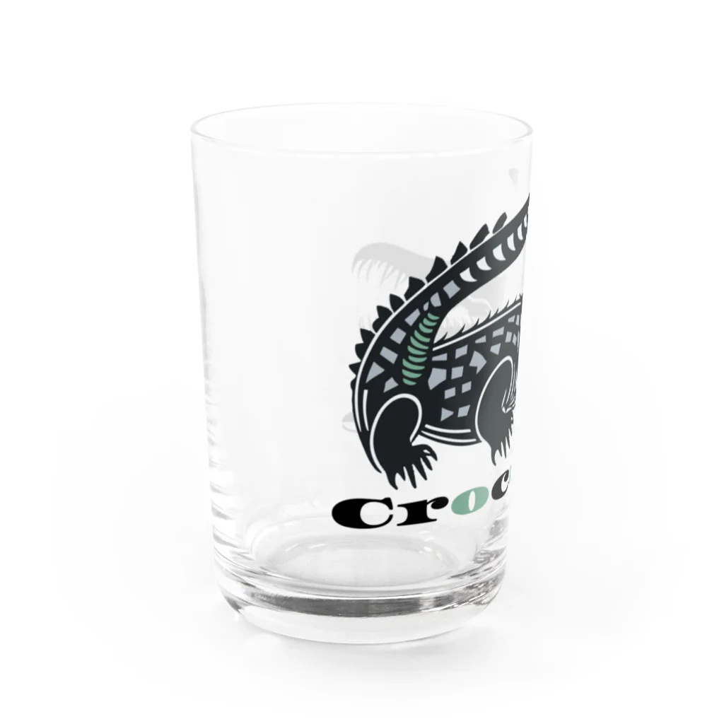 ファンシーTシャツ屋のクールでワイルドなあなたを魅了するクロコダイル Water Glass :left