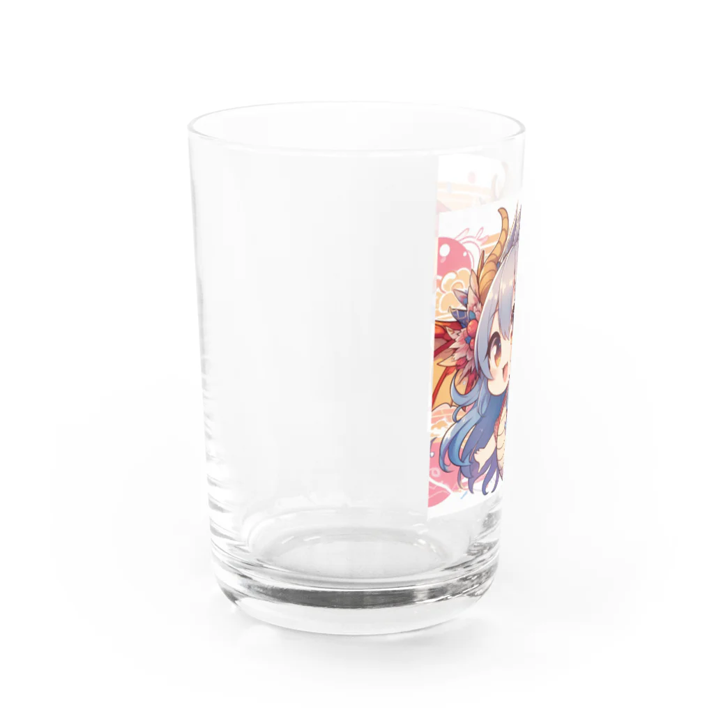 可愛らしいドラゴンのイラストグッズ店のかわいいドラゴン女の子 Water Glass :left