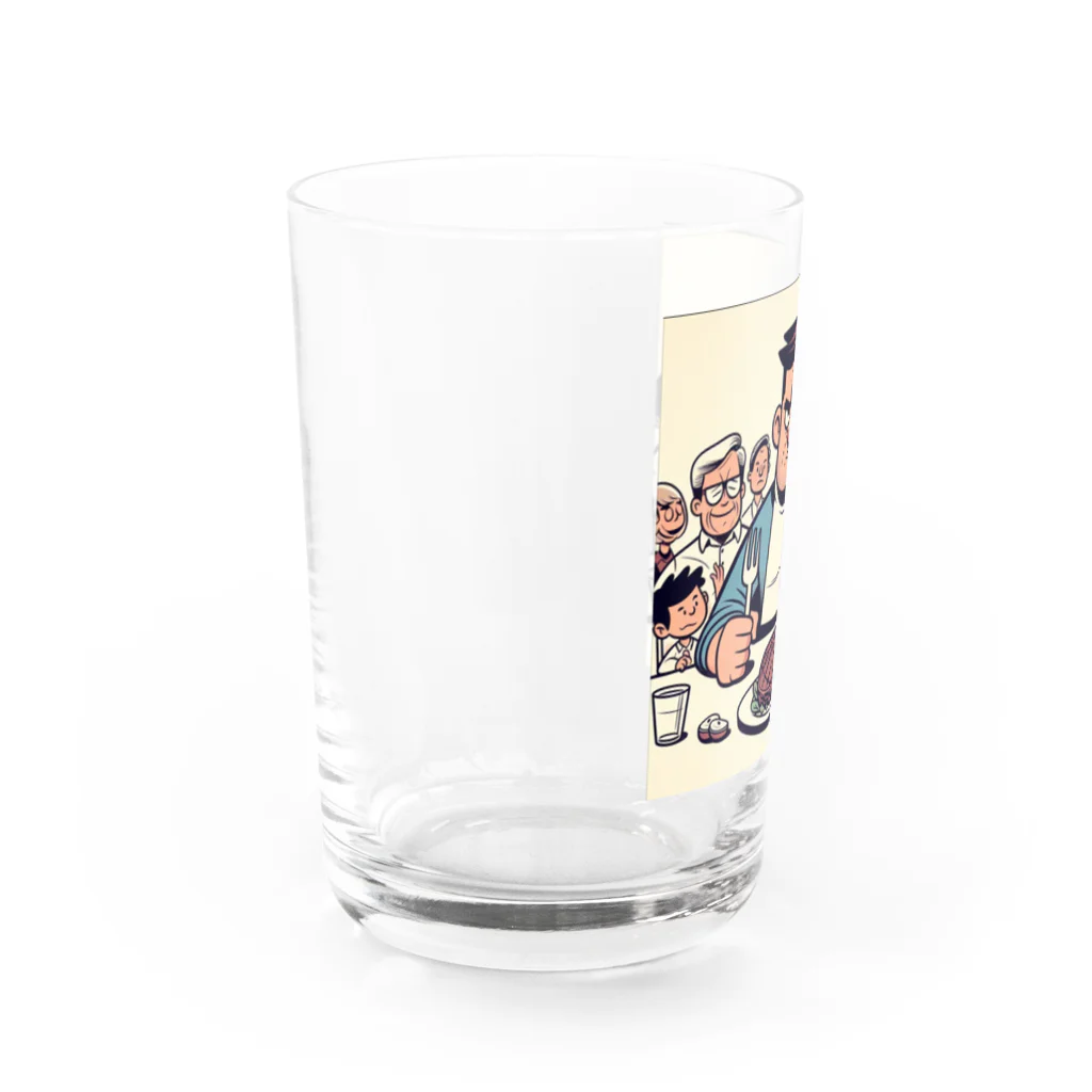 saijo79のステーキを食べるイカツイおじさん Water Glass :left