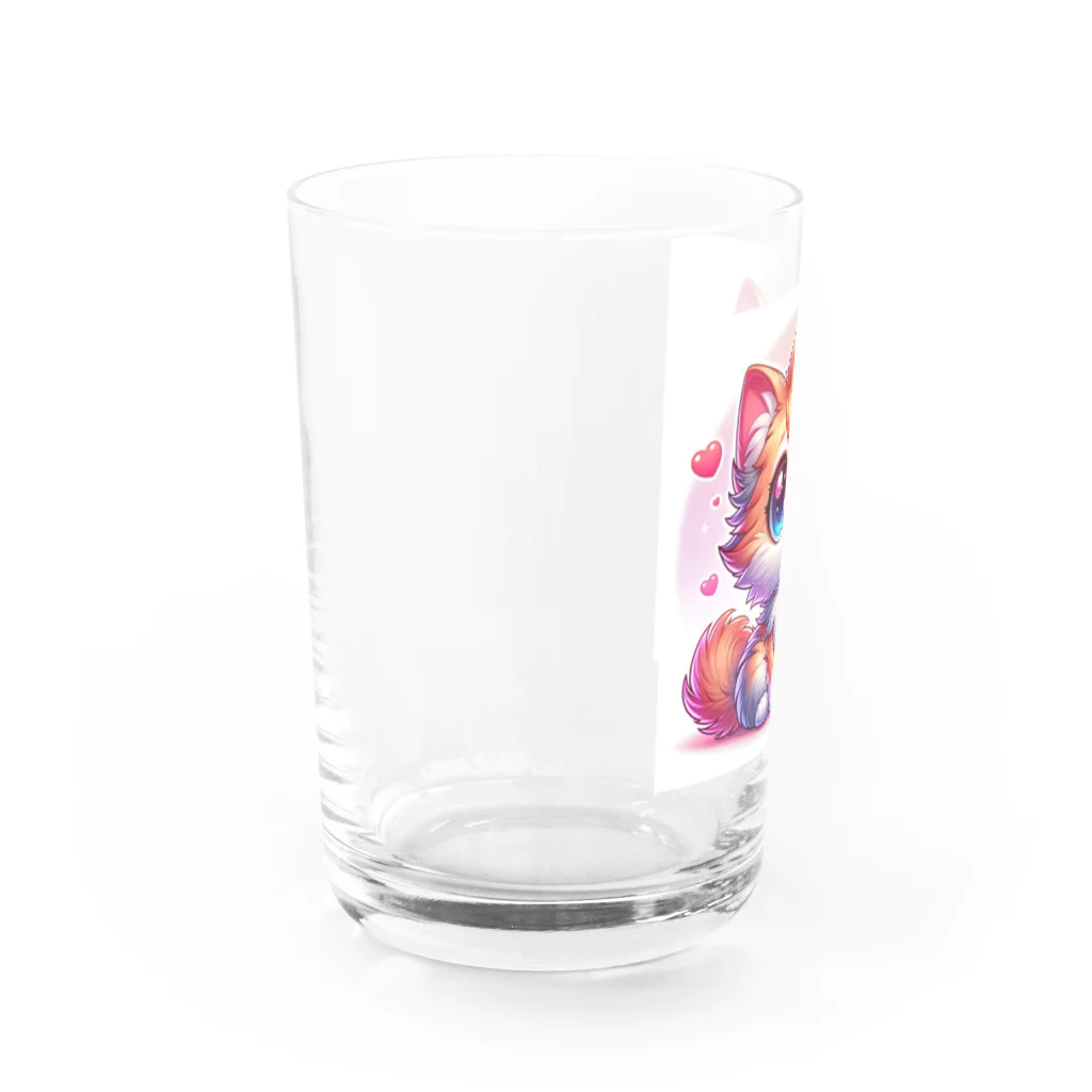 もふもふアニマルズのふわふわ大目な可愛い猫 Water Glass :left