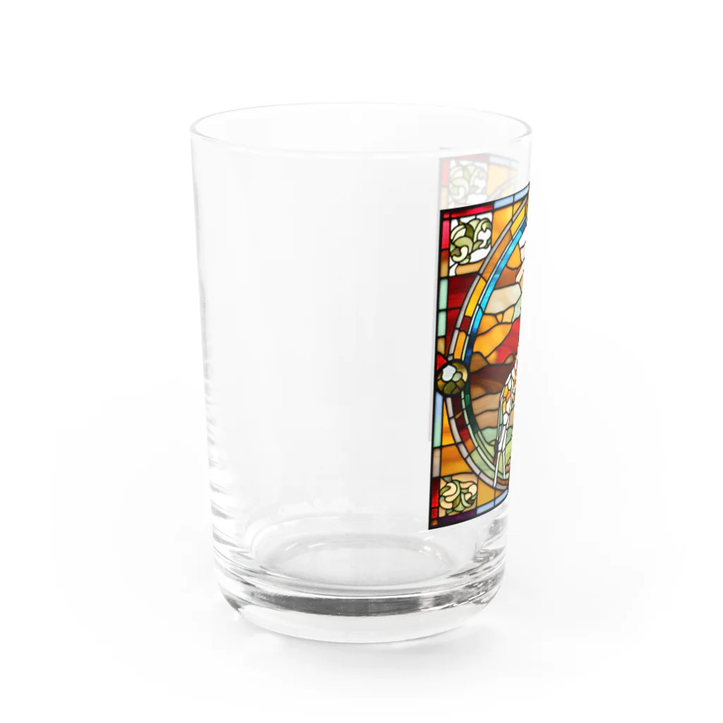 テケテケのキリンのステンドグラス柄グッズ Water Glass :left