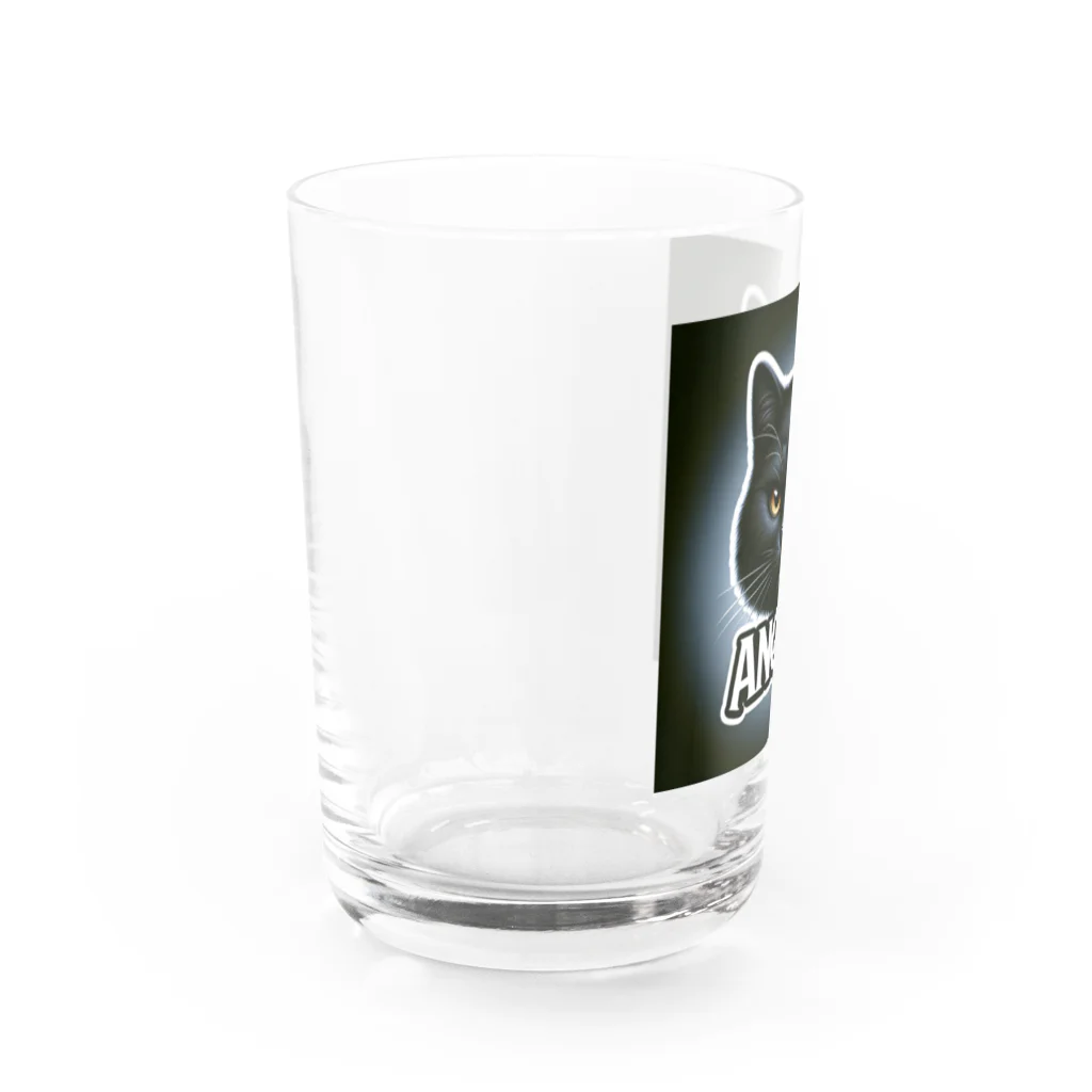 same_sharkのアングリー黒猫シリーズ Water Glass :left