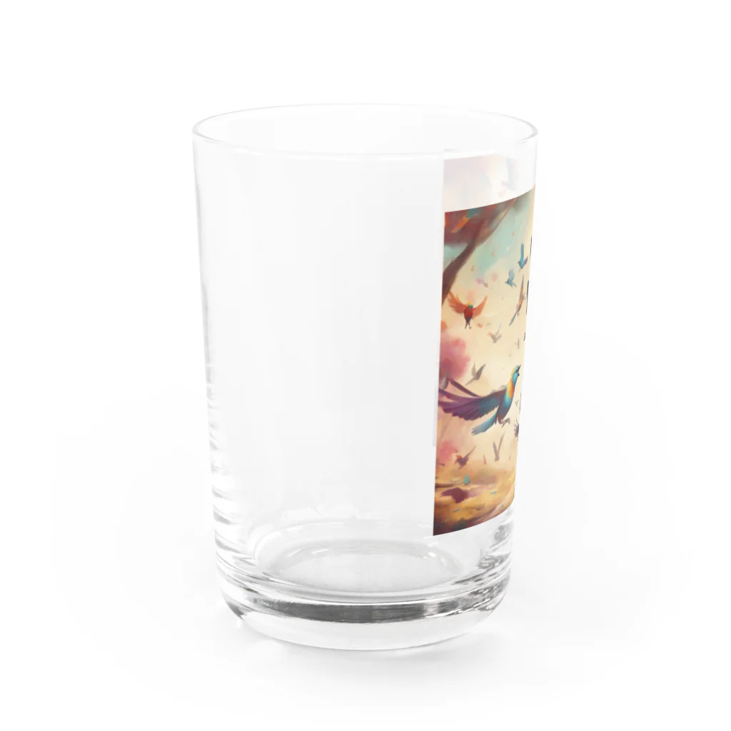 にくまるショップの賑鳥 Water Glass :left