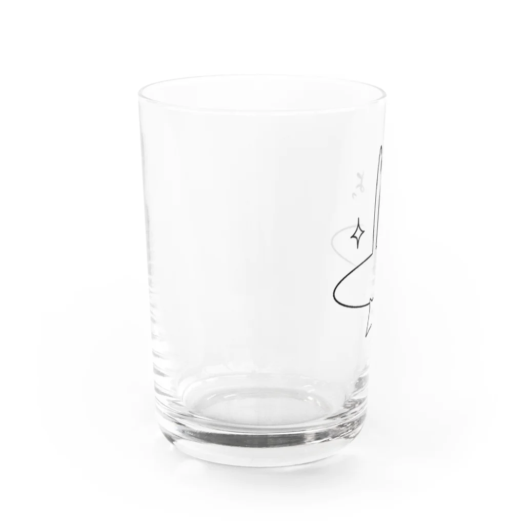 ピンクうさぎと。のクールなピンクうさぎ 線画ver. Water Glass :left